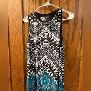 AB Studio Black and Teal Geometric‎ Tank Top